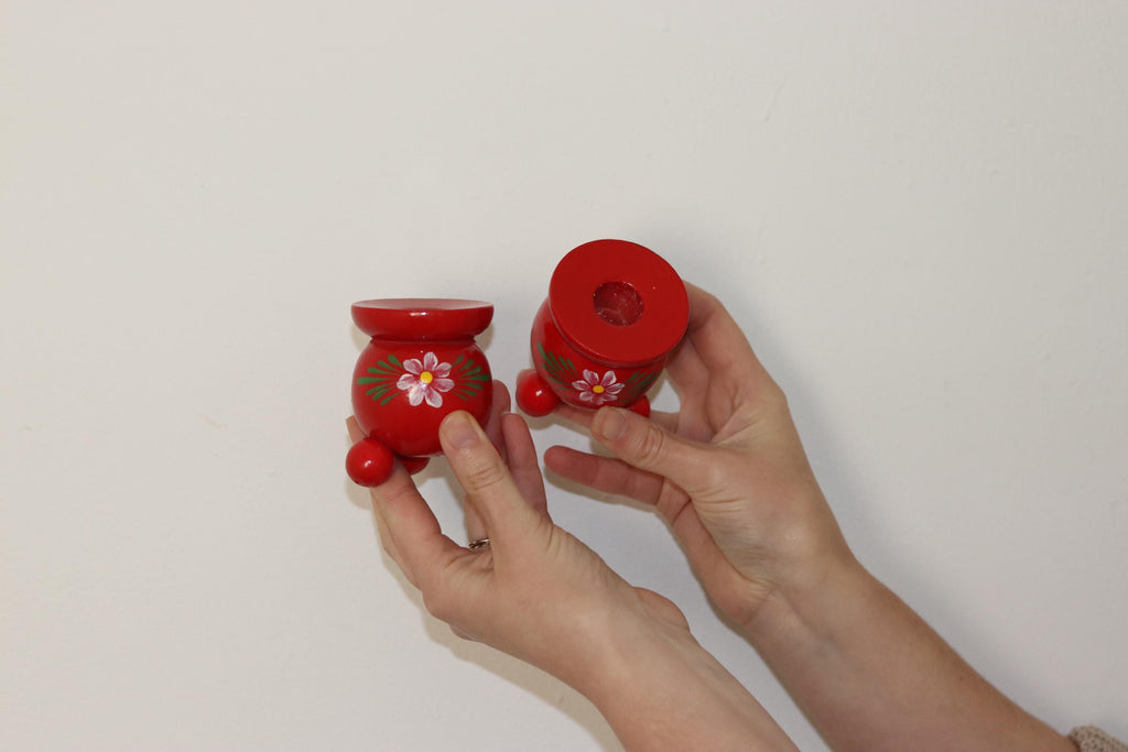 Pair of Swedish Dala Ball Candleholders Noah Ancienne