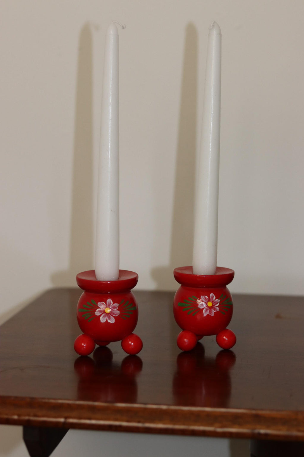 Pair of Swedish Dala Ball Candleholders Noah Ancienne