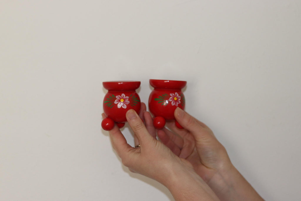 Pair of Swedish Dala Ball Candleholders Noah Ancienne