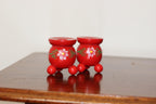 Pair of Swedish Dala Ball Candleholders Noah Ancienne
