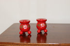 Pair of Swedish Dala Ball Candleholders Noah Ancienne
