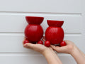 Pair of Swedish Red Dala Ball Candleholders Noah Ancienne
