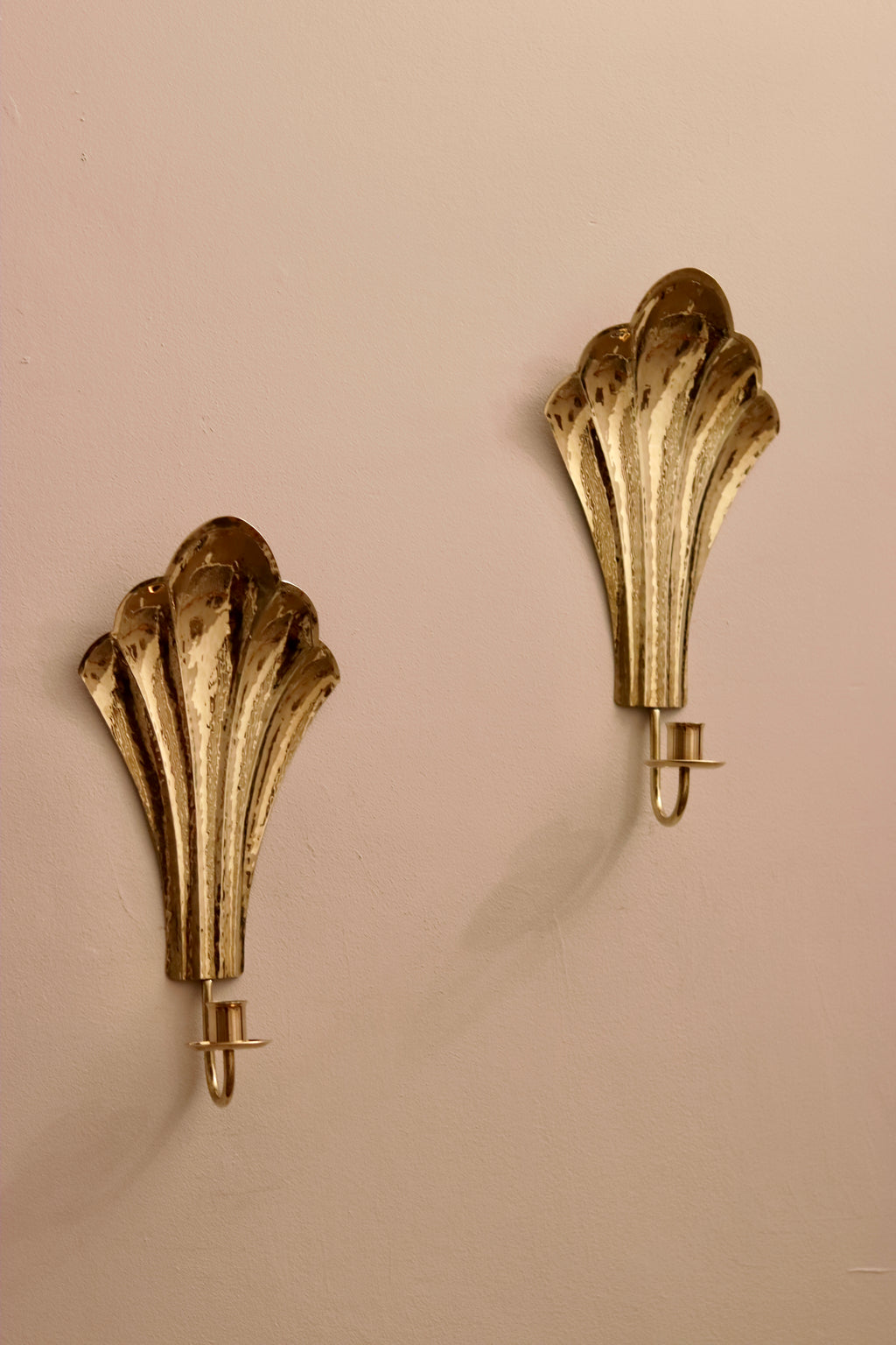 Pair of Vintage Swedish Brass Sconces by Arvika Noah Ancienne