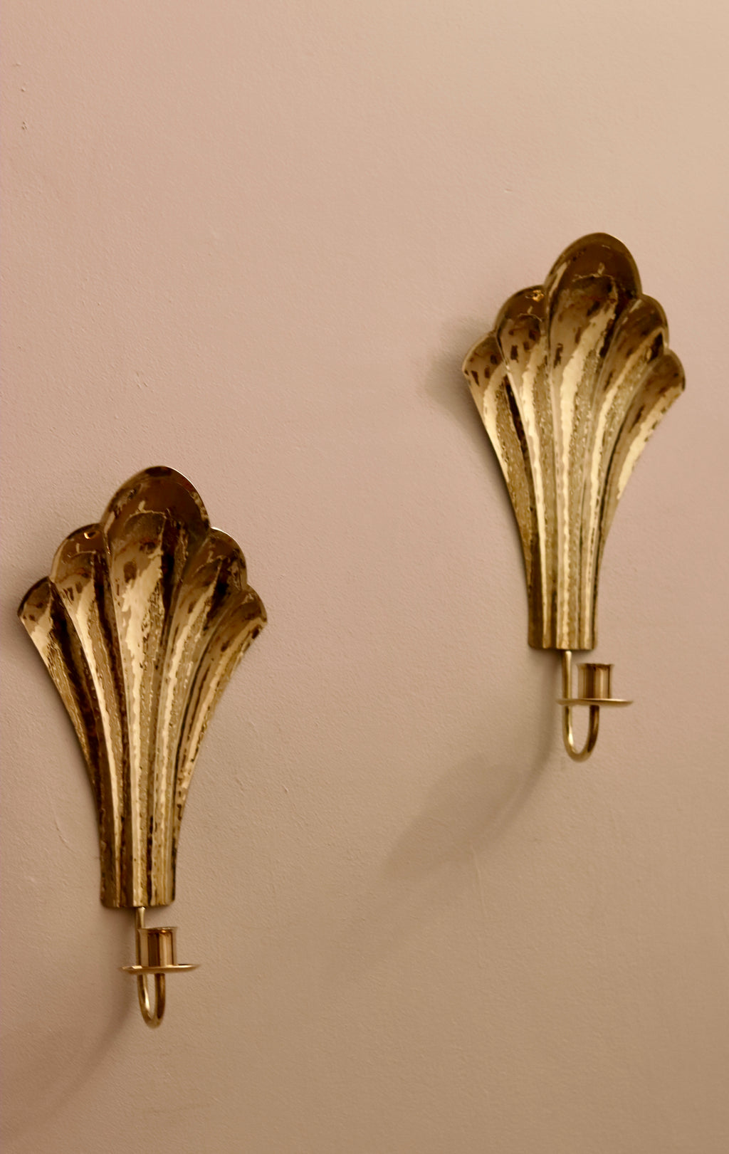 Pair of Vintage Swedish Brass Sconces by Arvika Noah Ancienne
