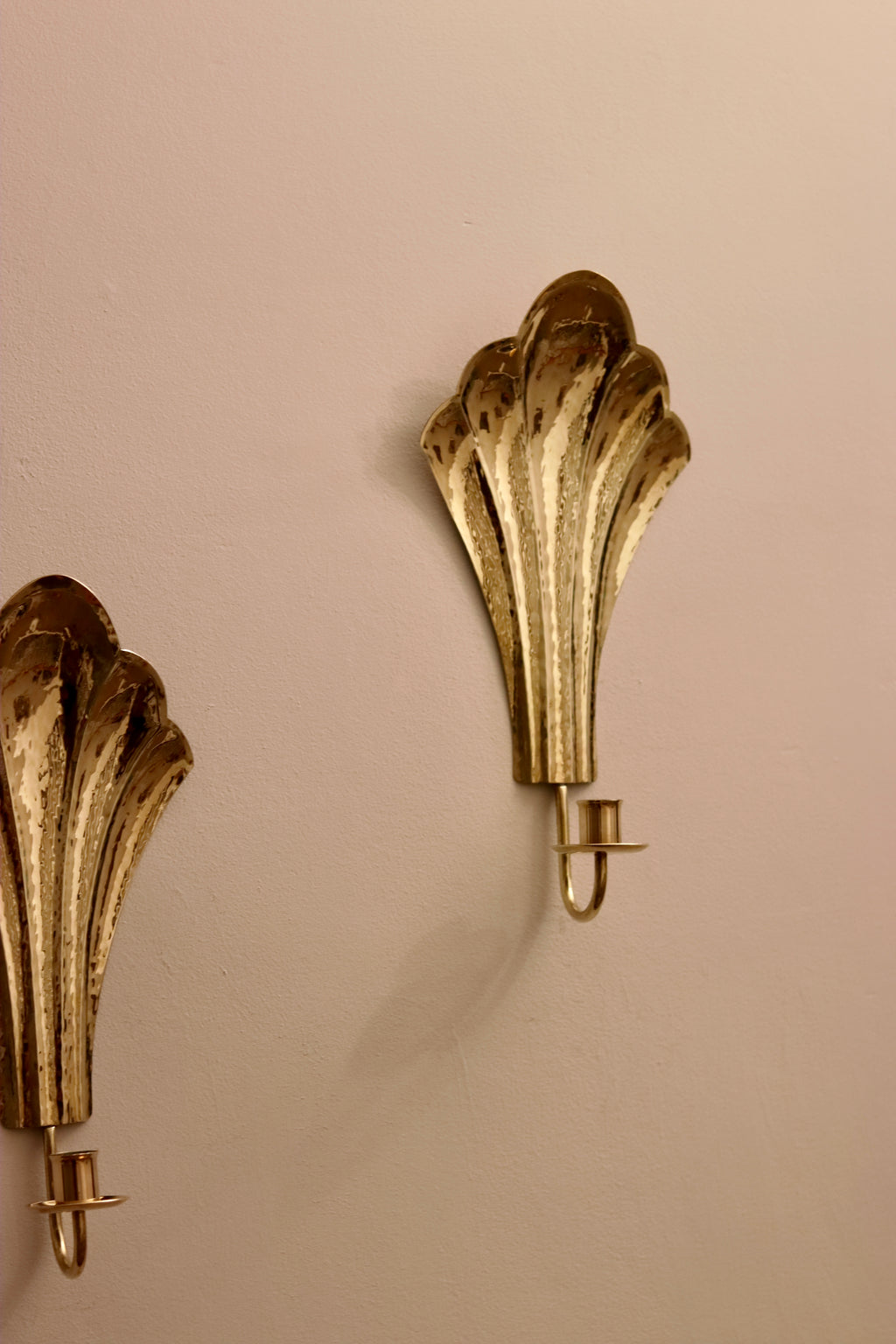 Pair of Vintage Swedish Brass Sconces by Arvika Noah Ancienne