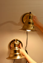 Pair of Vintage Swedish Brass Wall Lamps by Jan Wickelgren, circa 1960s Noah Ancienne