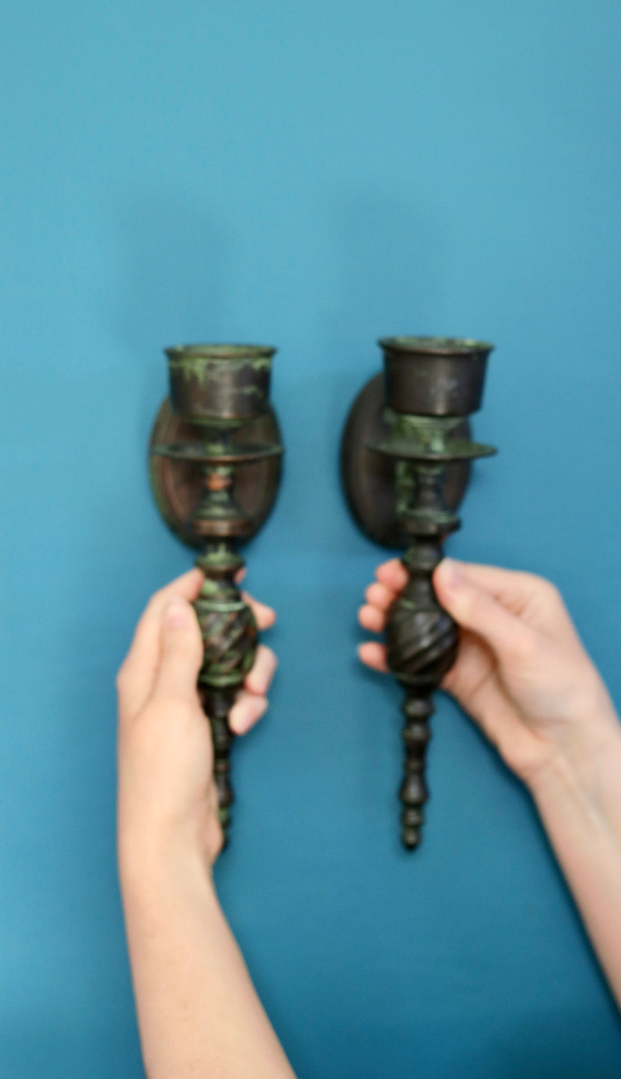 Post Modern Verdigris Sconces Noah Ancienne