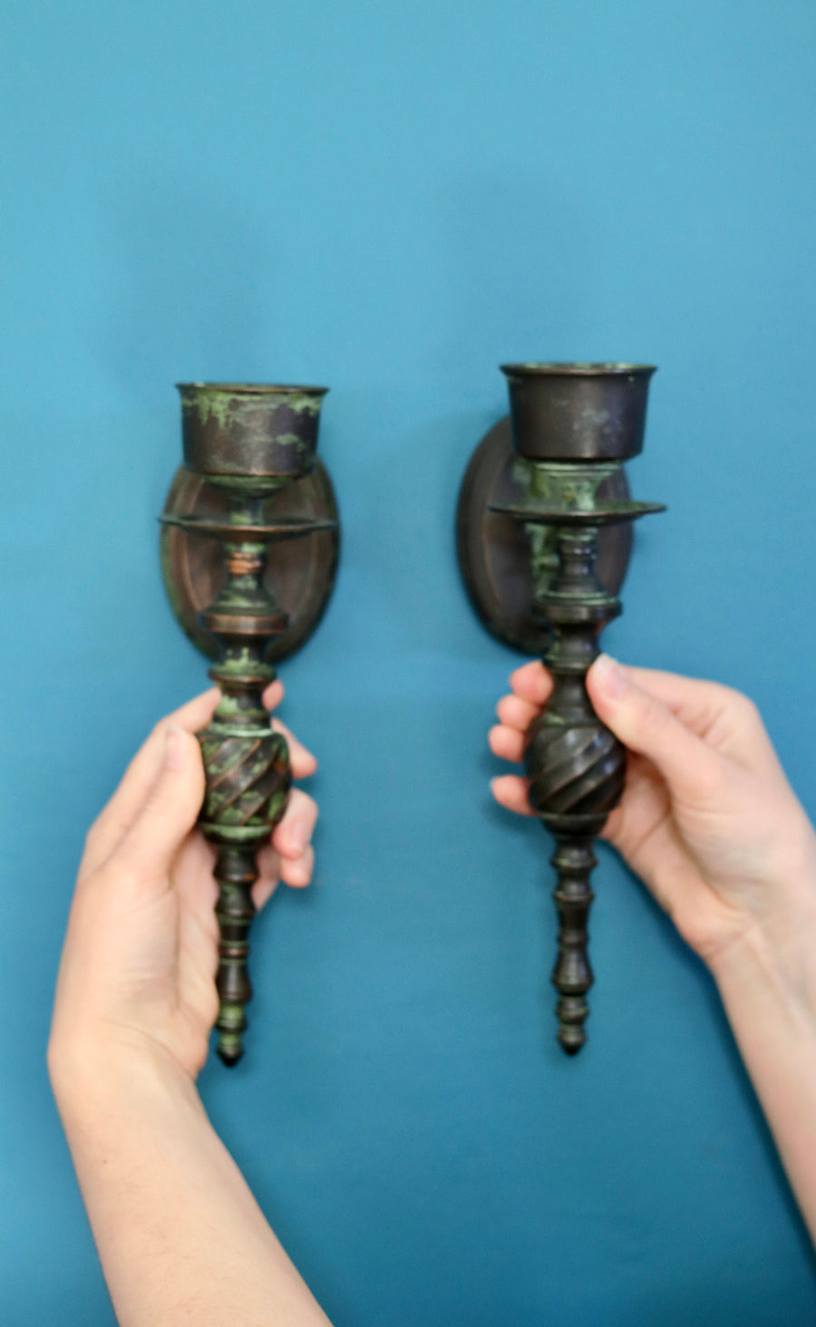 Post Modern Verdigris Sconces Noah Ancienne