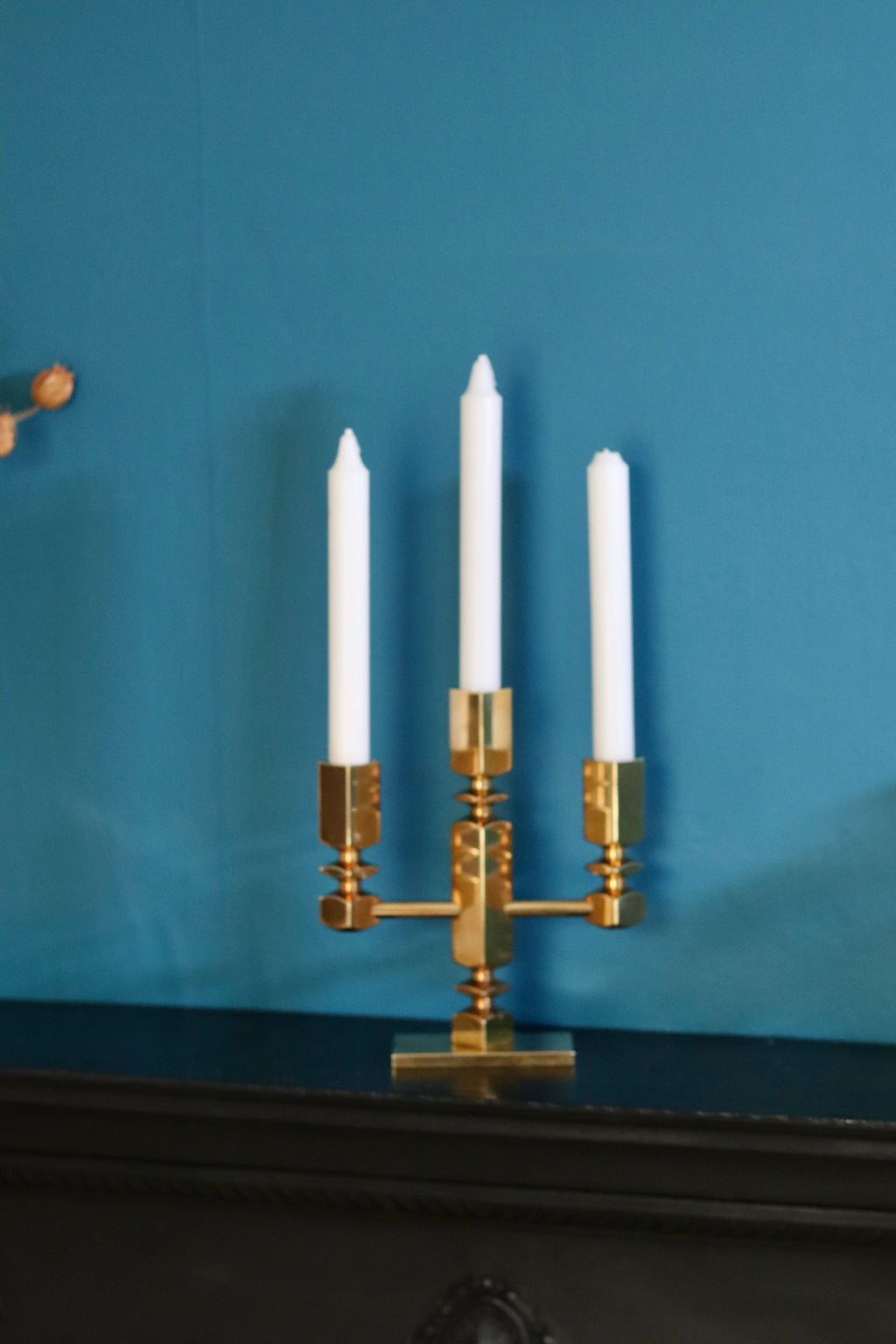 Swedish Brass Candelabra by Lars Akesson Noah Ancienne