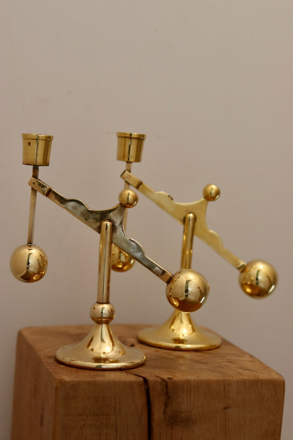Swedish Brass Candleholder by Scandia circa 1970 Noah Ancienne