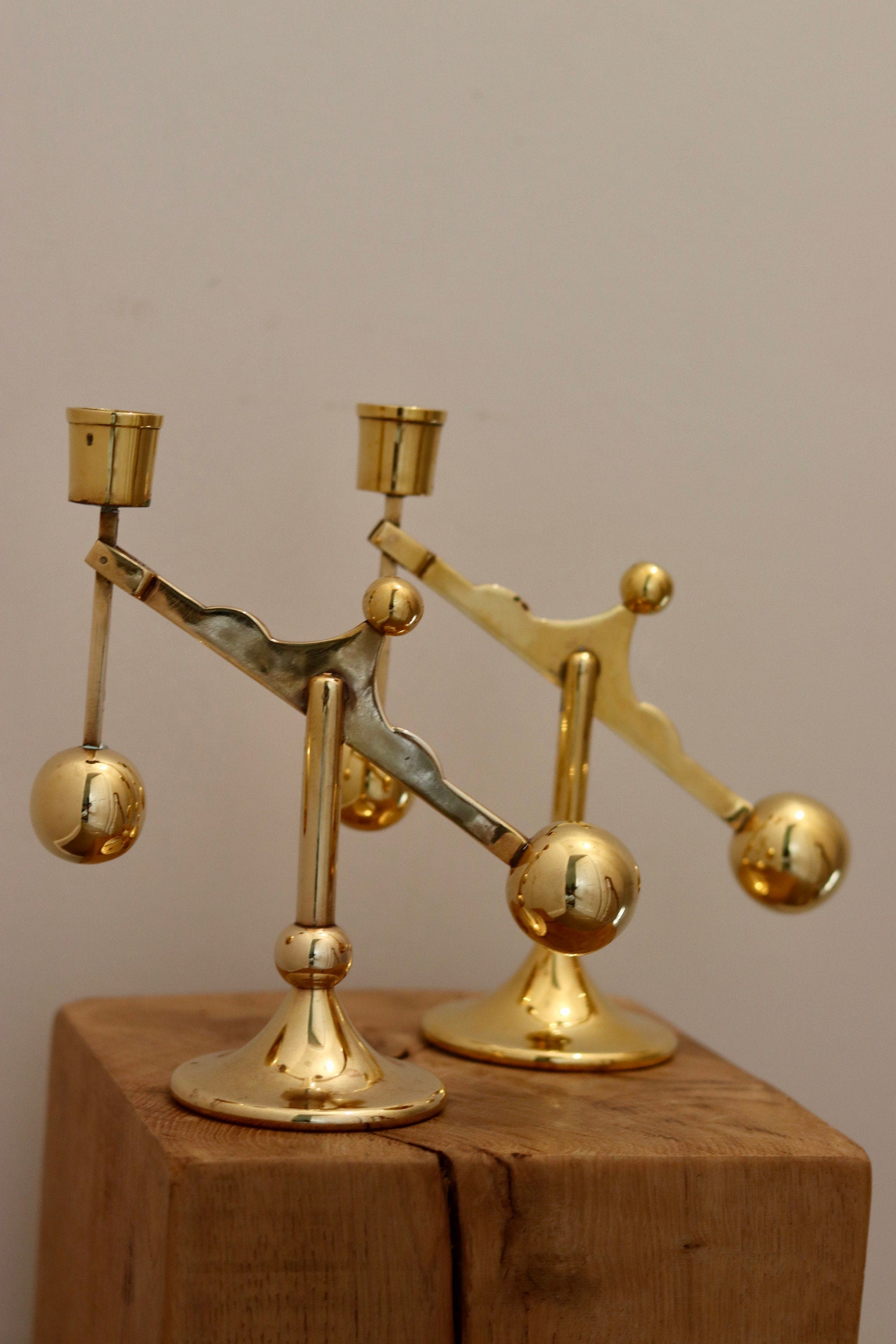 Swedish Brass Candleholder by Scandia circa 1970 Noah Ancienne