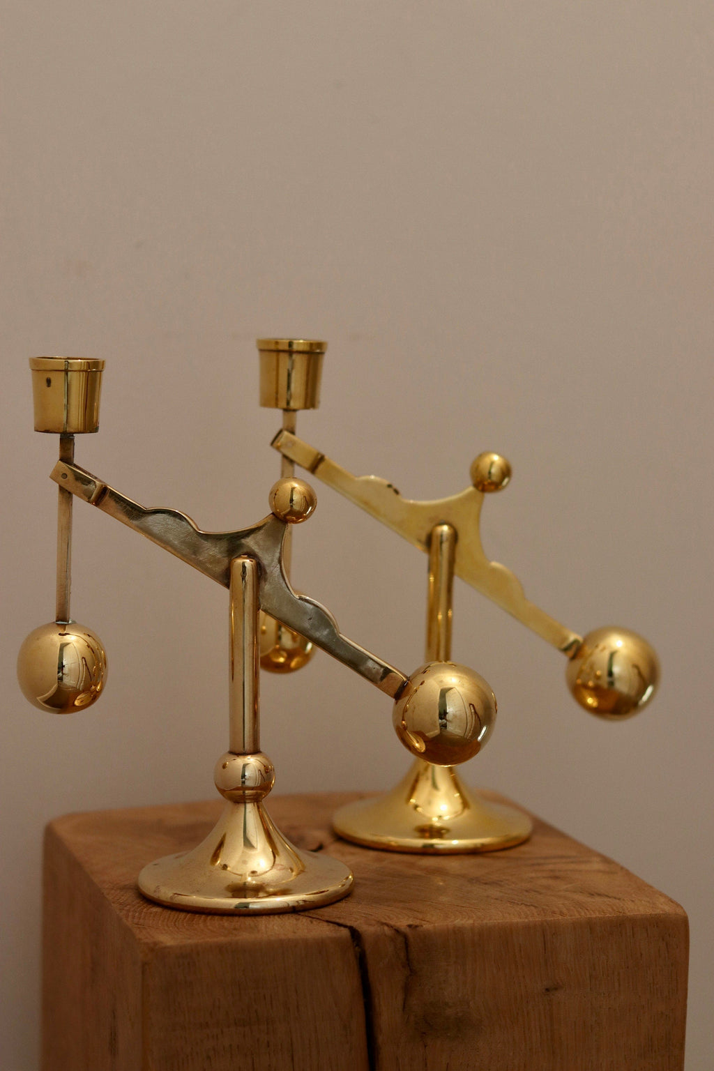 Swedish Brass Candleholder by Scandia circa 1970 Noah Ancienne