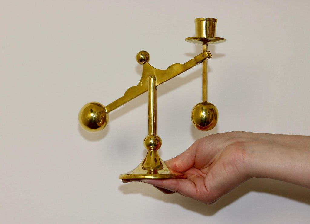 Swedish Brass Candleholder by Scandia circa 1970 Noah Ancienne