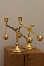 Swedish Brass Candleholder by Scandia circa 1970 Noah Ancienne