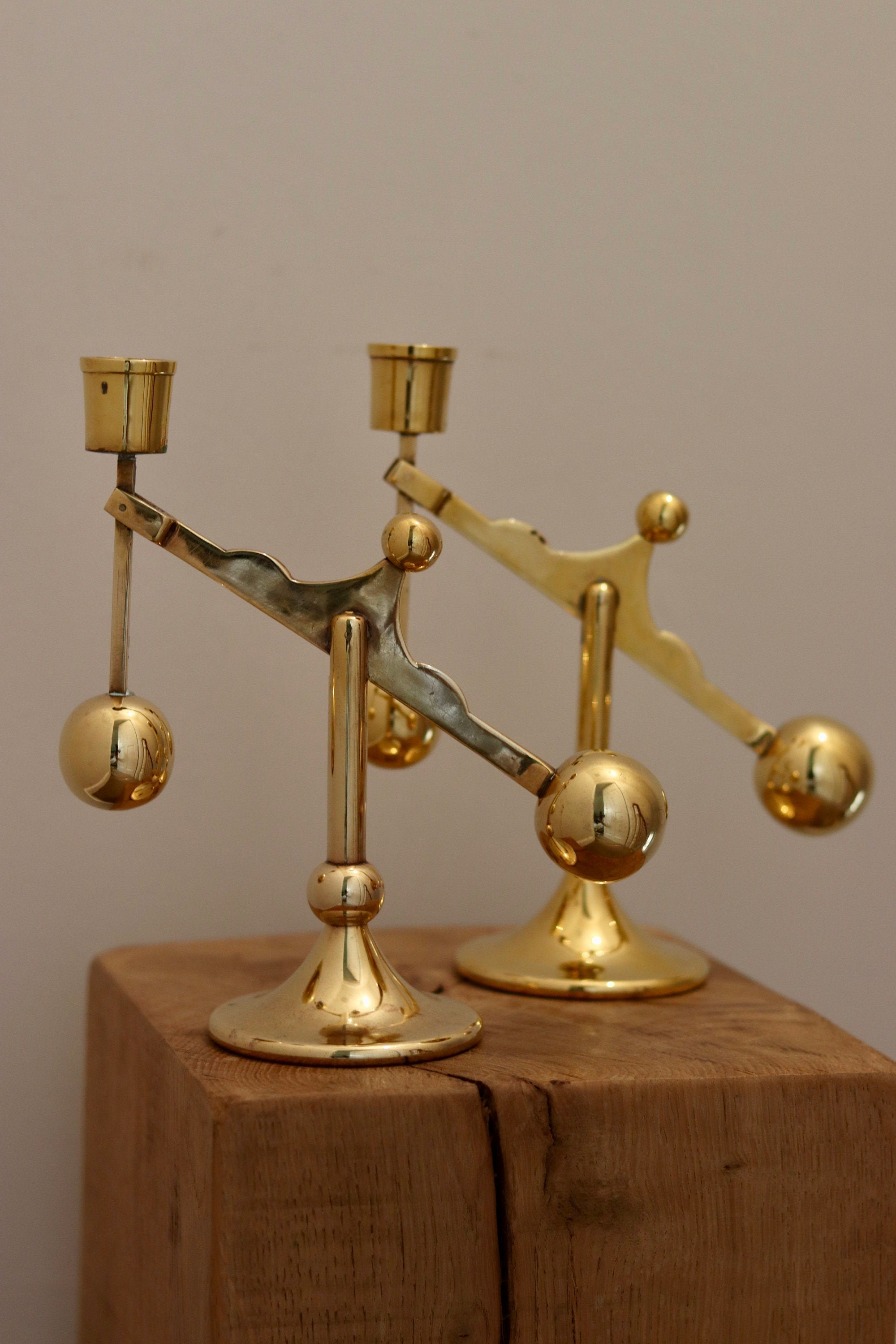 Swedish Brass Candleholder by Scandia circa 1970 Noah Ancienne