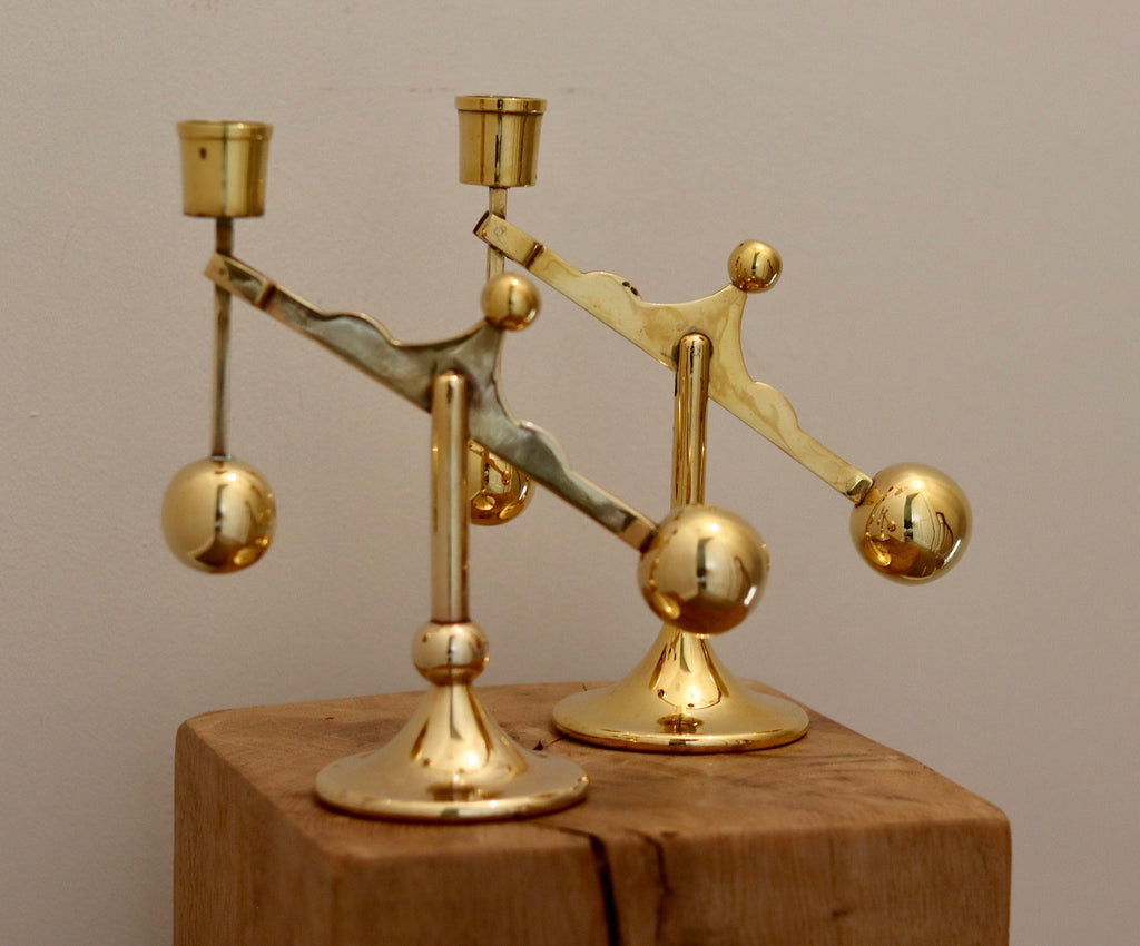 Swedish Brass Candleholder by Scandia circa 1970 Noah Ancienne