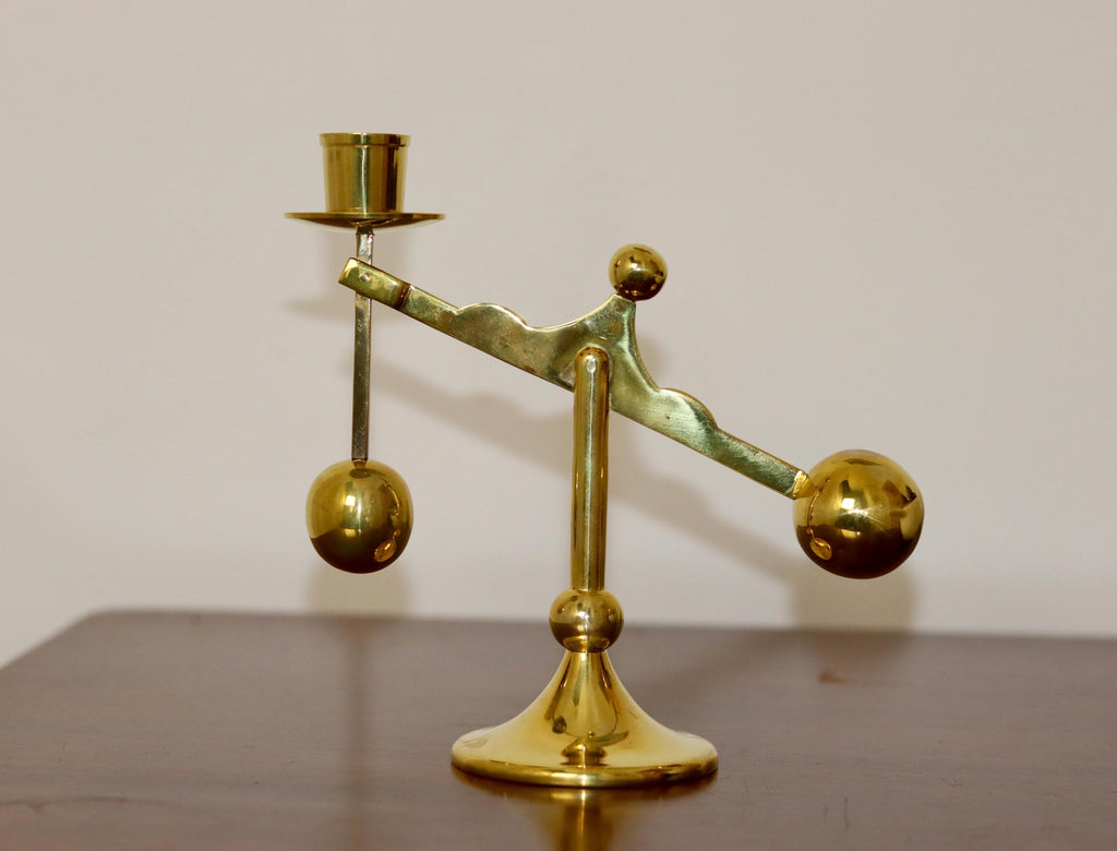 Swedish Brass Candleholder by Scandia circa 1970 Noah Ancienne