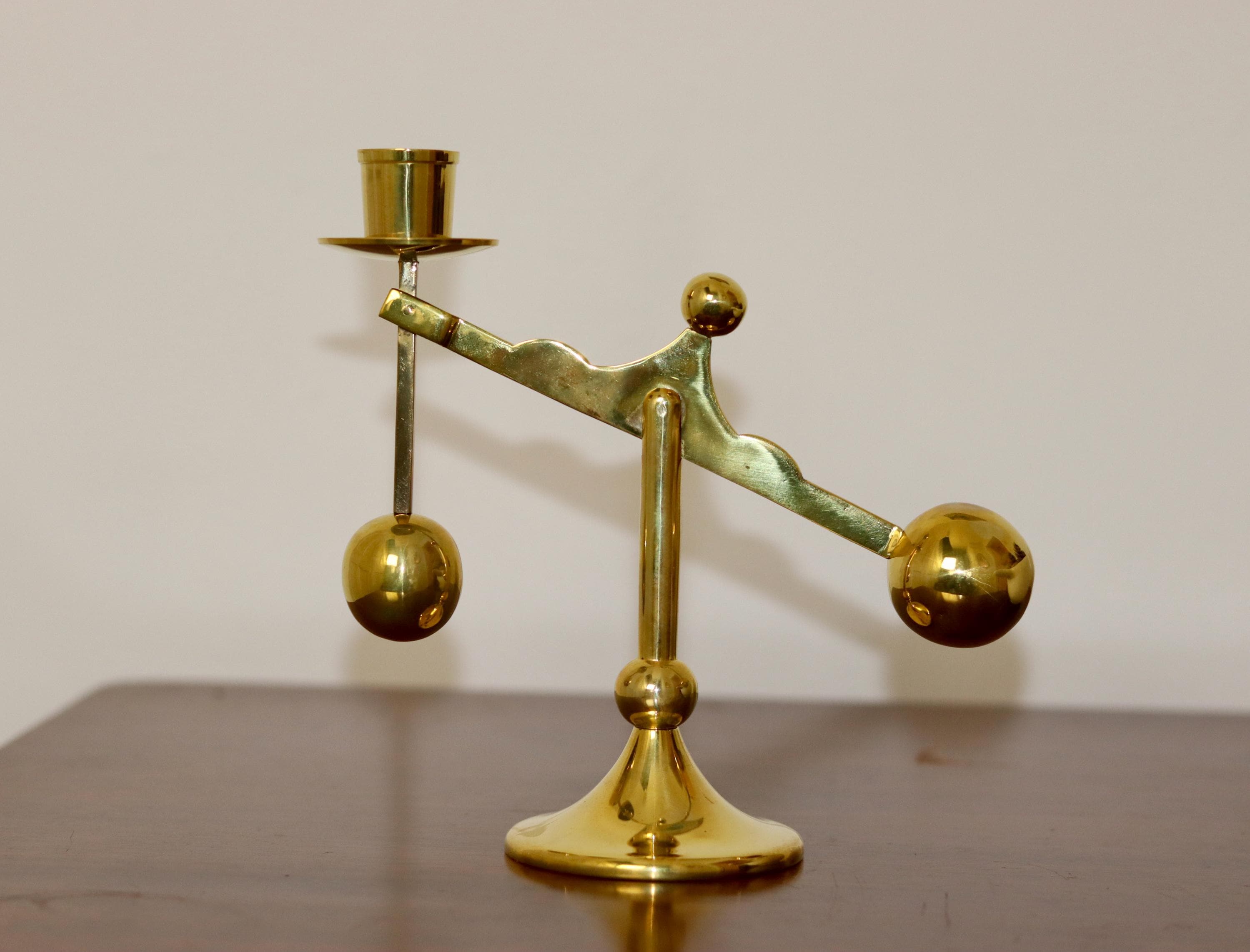 Swedish Brass Candleholder by Scandia circa 1970 Noah Ancienne