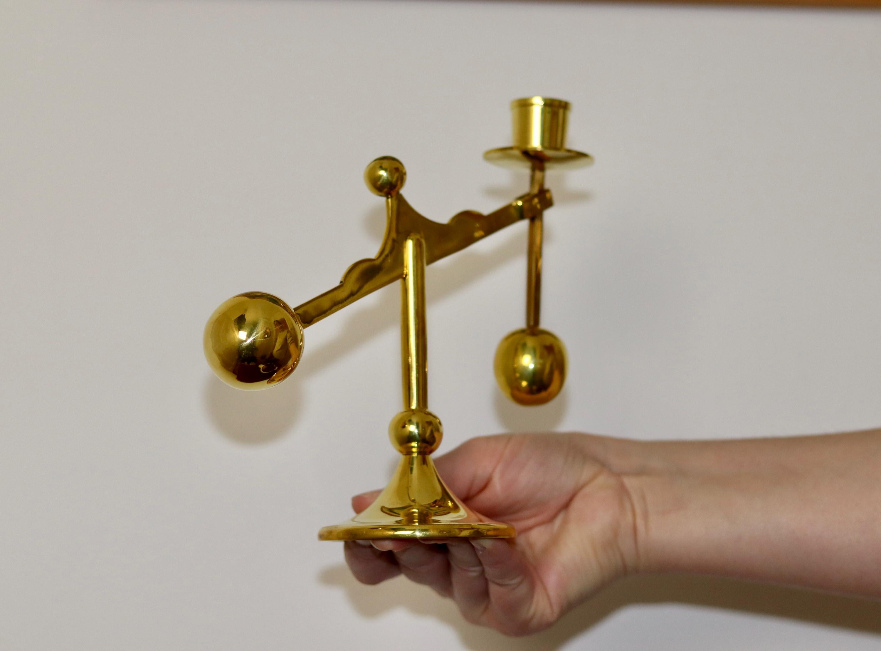 Swedish Brass Candleholder by Scandia circa 1970 Noah Ancienne