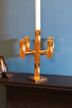 Swedish Brass Five Arm Candelabra by Lars Åkesson for Vallonmässing Noah Ancienne