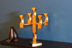 Swedish Brass Five Arm Candelabra by Lars Åkesson for Vallonmässing Noah Ancienne