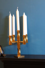 Swedish Brass Five Arm Candelabra by Lars Åkesson for Vallonmässing Noah Ancienne
