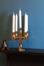Swedish Brass Five Arm Candelabra by Lars Åkesson for Vallonmässing Noah Ancienne