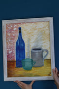 Swedish Mid-Century Oil on Canvas " Still life" Vintage and Framed Noah Ancienne