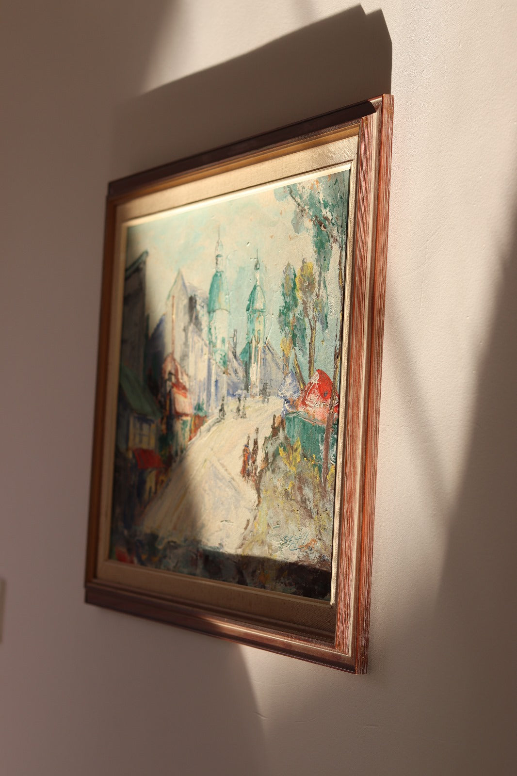 Swedish modernist Oil On Canvas"Eastern Dilemma" Vintage & Framed Noah Ancienne