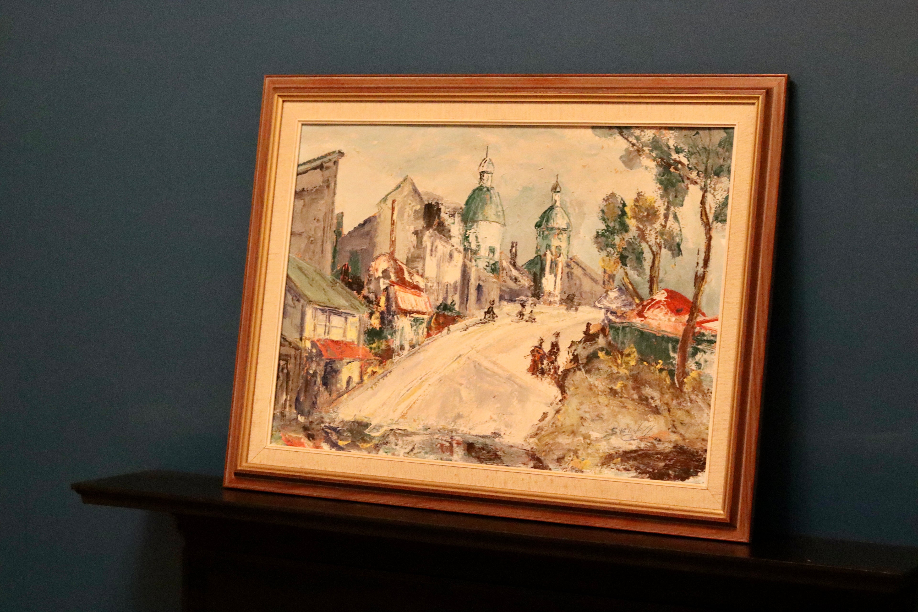 Swedish modernist Oil On Canvas"Eastern Dilemma" Vintage & Framed Noah Ancienne