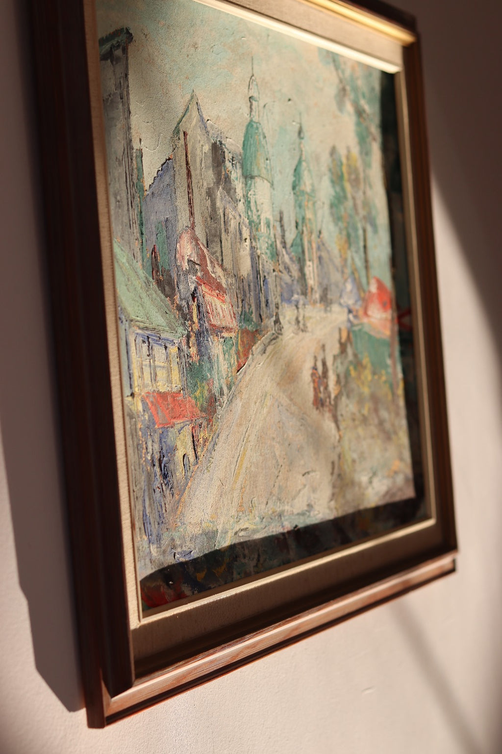 Swedish modernist Oil On Canvas"Eastern Dilemma" Vintage & Framed Noah Ancienne