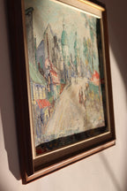 Swedish modernist Oil On Canvas"Eastern Dilemma" Vintage & Framed Noah Ancienne