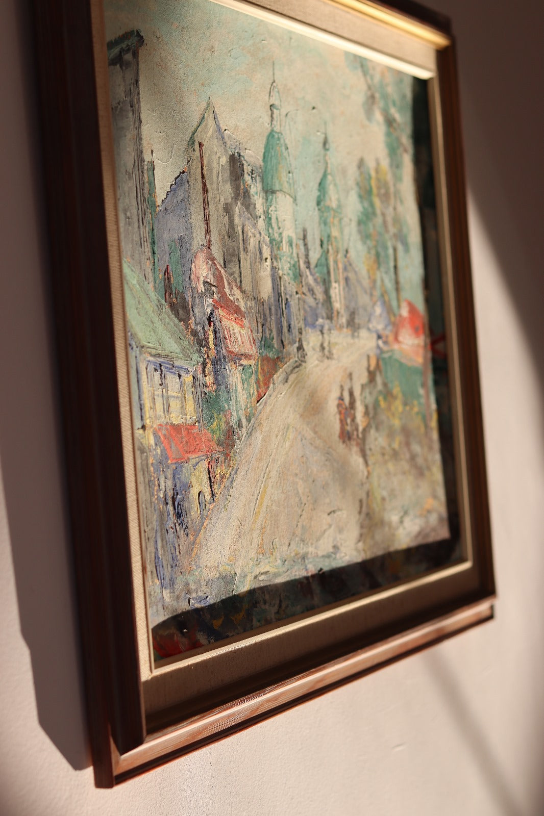 Swedish modernist Oil On Canvas"Eastern Dilemma" Vintage & Framed Noah Ancienne