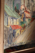 Swedish modernist Oil On Canvas"Eastern Dilemma" Vintage & Framed Noah Ancienne