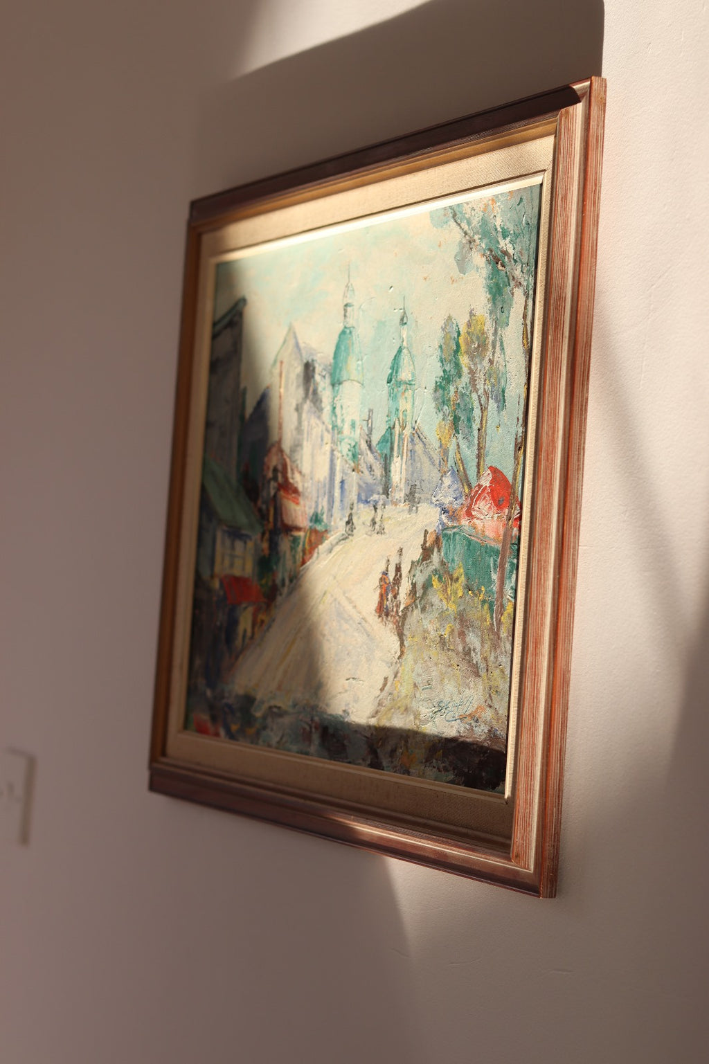 Swedish modernist Oil On Canvas"Eastern Dilemma" Vintage & Framed Noah Ancienne