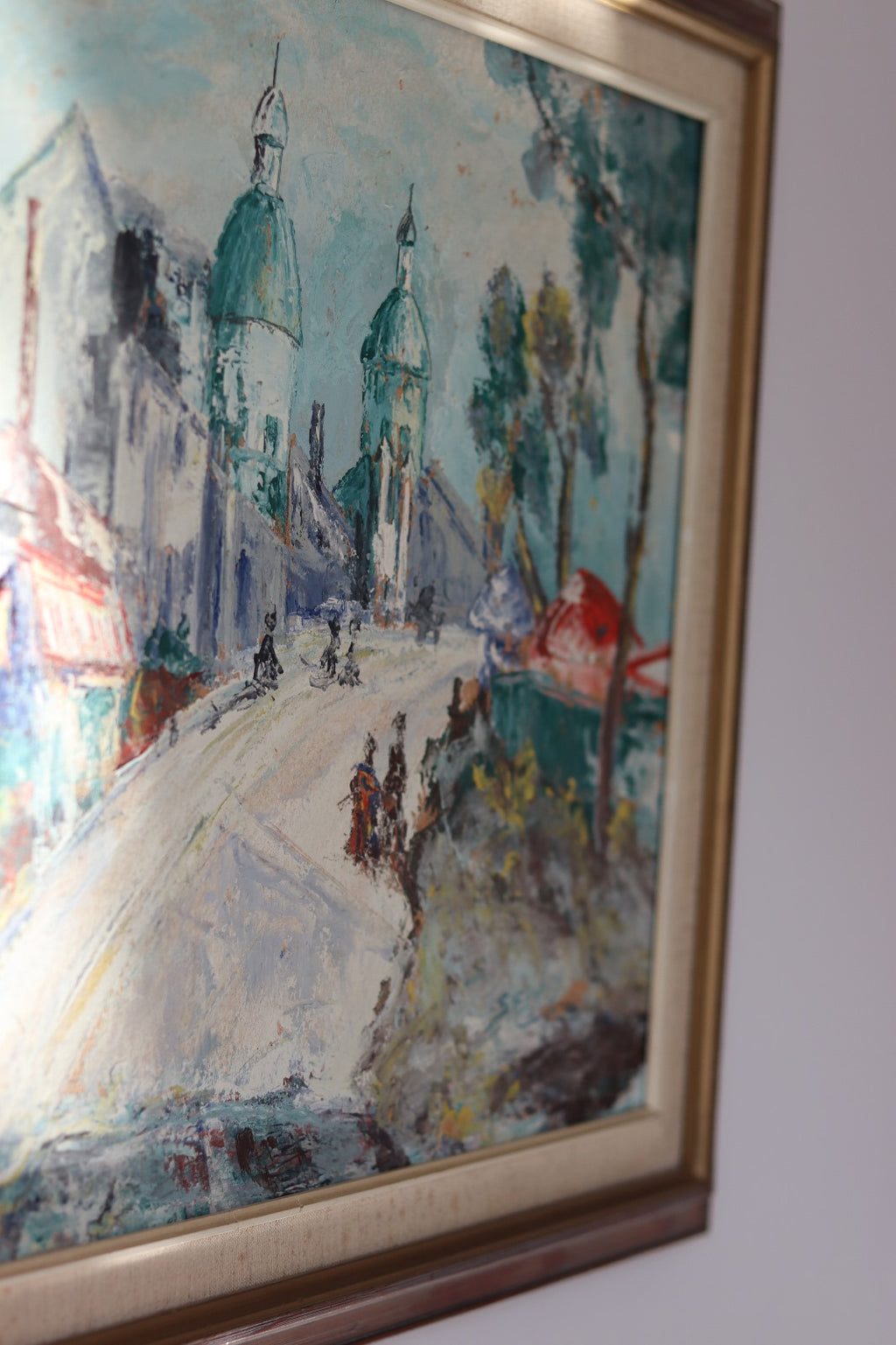 Swedish modernist Oil On Canvas"Eastern Dilemma" Vintage & Framed Noah Ancienne