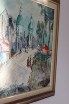 Swedish modernist Oil On Canvas"Eastern Dilemma" Vintage & Framed Noah Ancienne