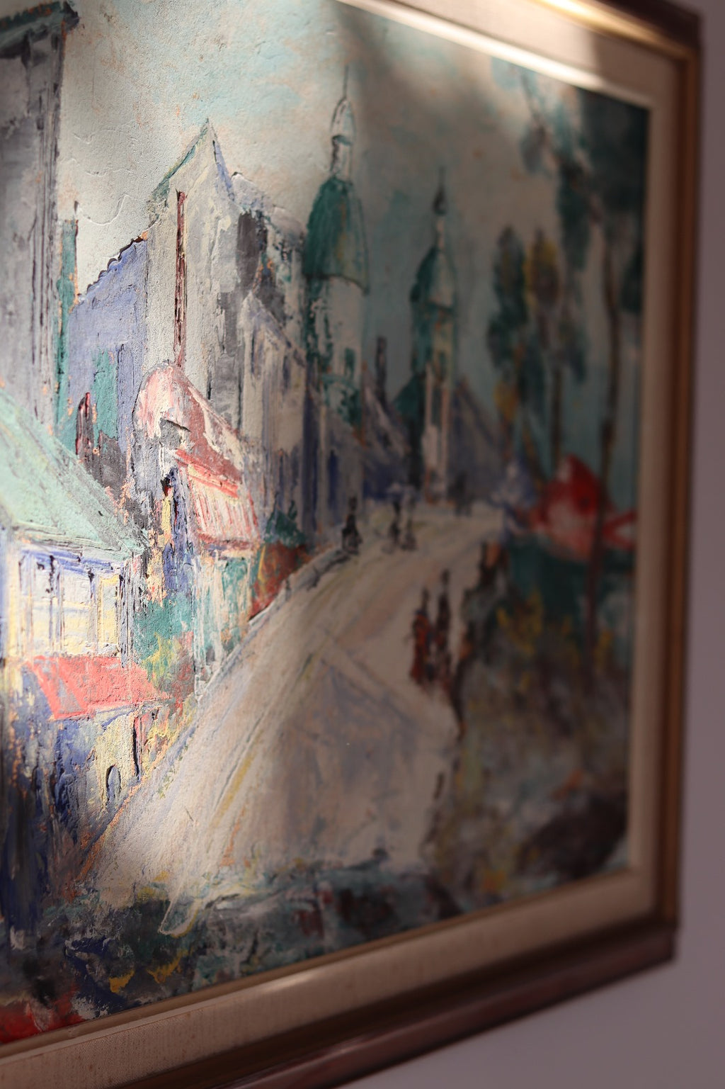 Swedish modernist Oil On Canvas"Eastern Dilemma" Vintage & Framed Noah Ancienne