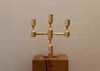 Three-Arm Swedish Brass Candelabra by Gusum circa 1970 Noah Ancienne