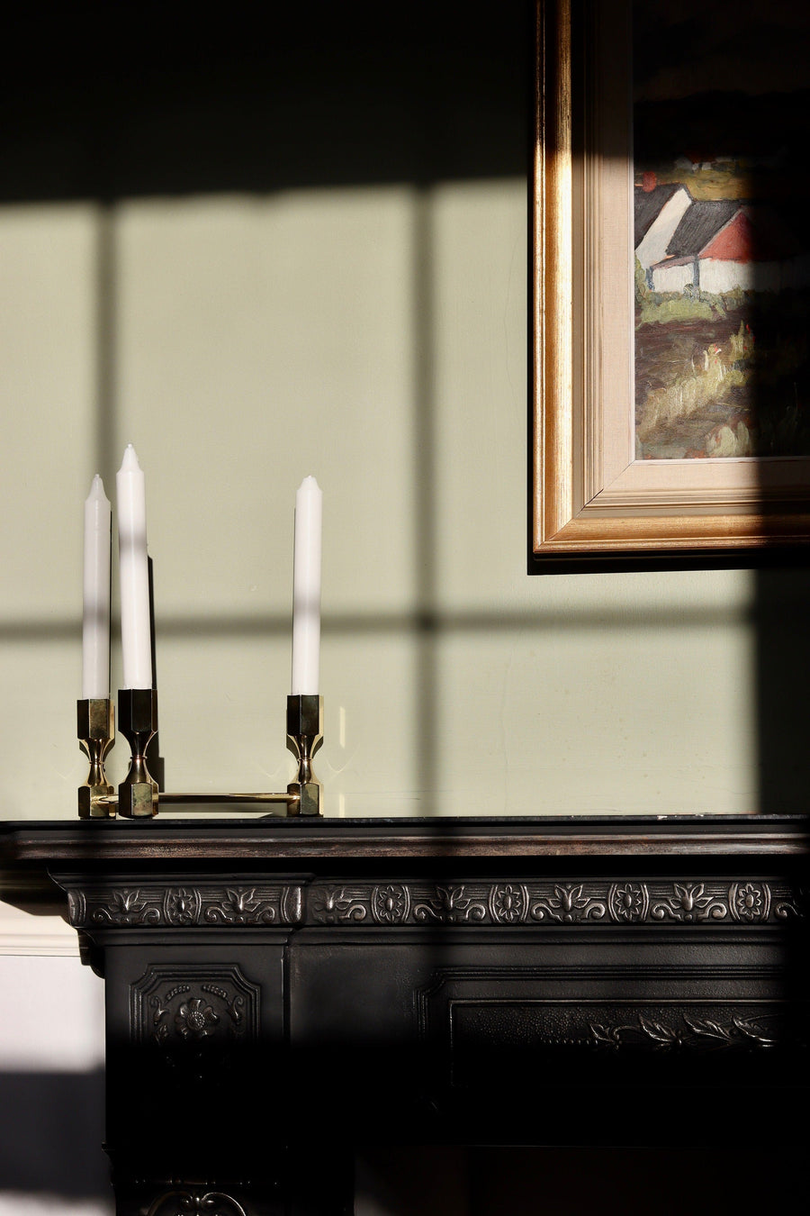 Triangular Brass Candelabra by Lars Bergsten for Gusum, Sweden, 1980s Noah Ancienne