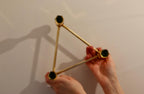 Triangular Brass Candelabra by Lars Bergsten for Gusum, Sweden, 1980s Noah Ancienne