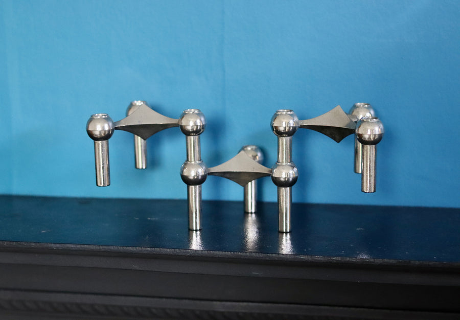 Trio of 1960's Vintage Candle Holder by Stoff Nagel Noah Ancienne