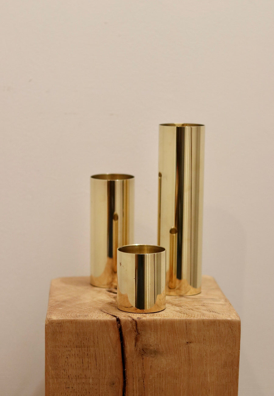 Trio of Mid-Century Brass Tea light Holders Noah Ancienne