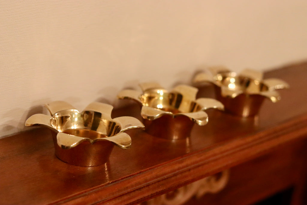 Trio of Mid-Century Swedish Brass Candle Holders by Scandia Noah Ancienne