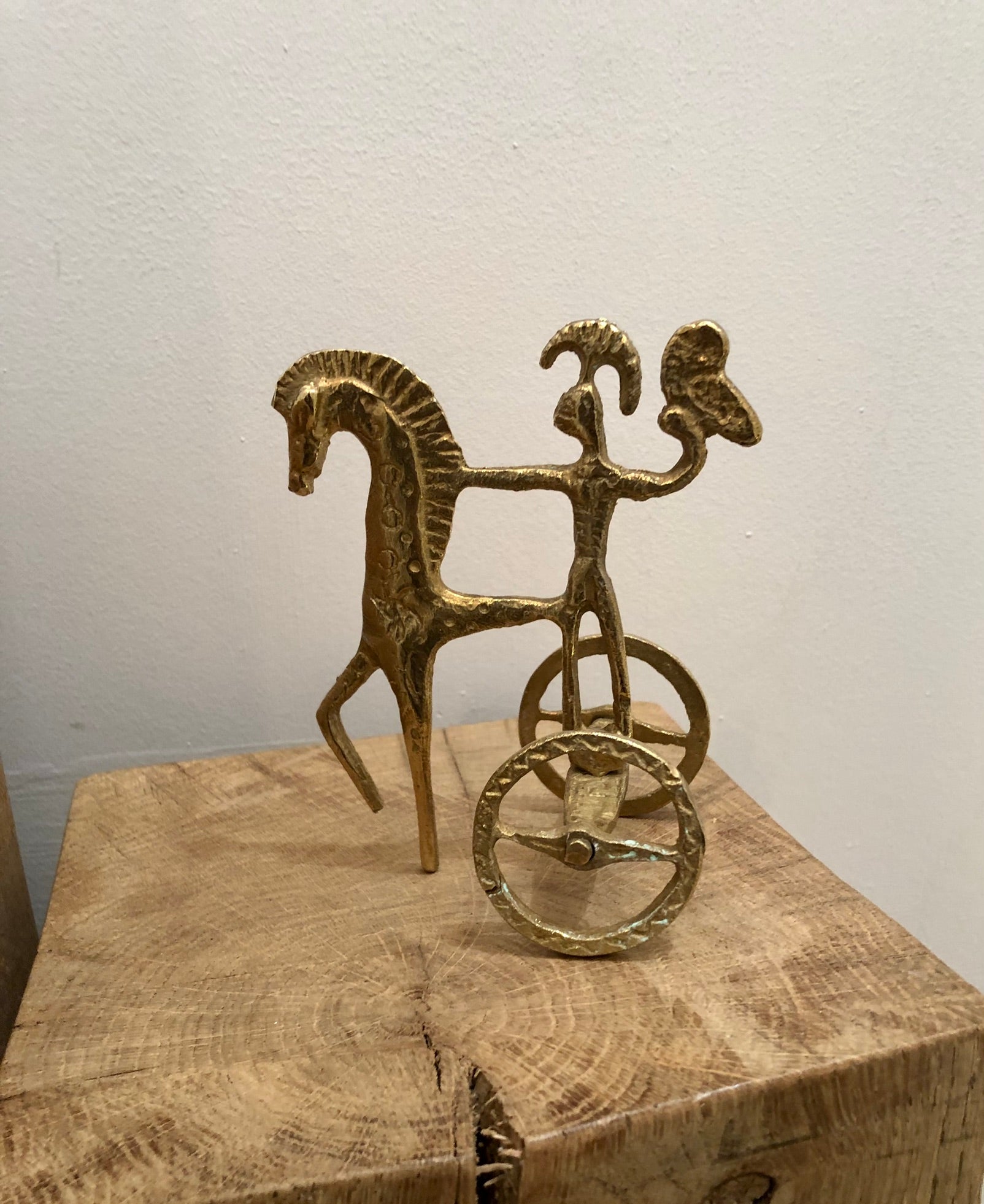 Vintage Brass Etruscan Chariot Noah Ancienne