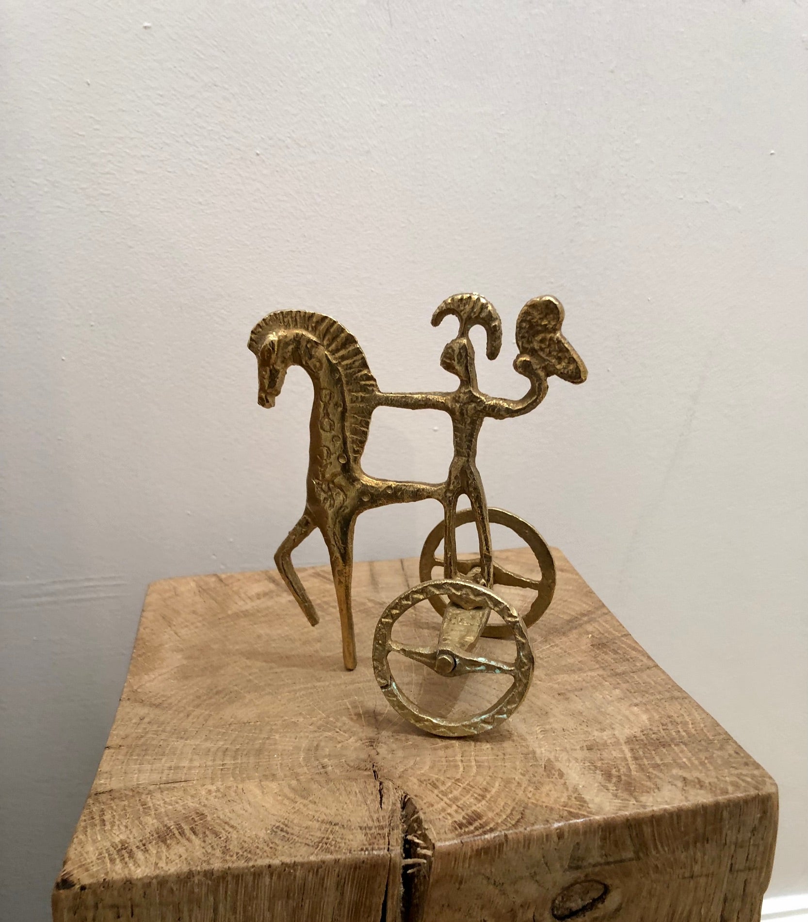 Vintage Brass Etruscan Chariot Noah Ancienne