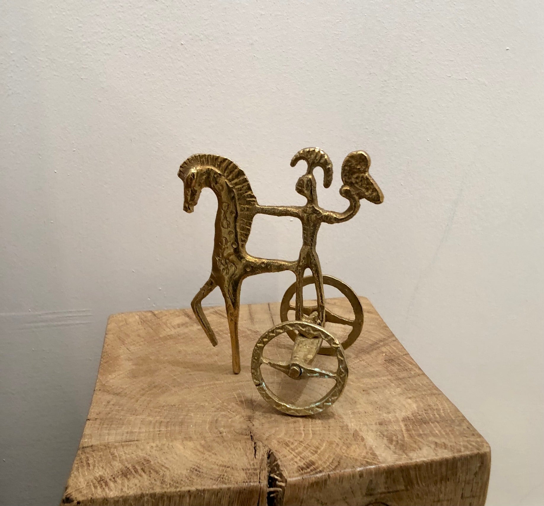 Vintage Brass Etruscan Chariot Noah Ancienne