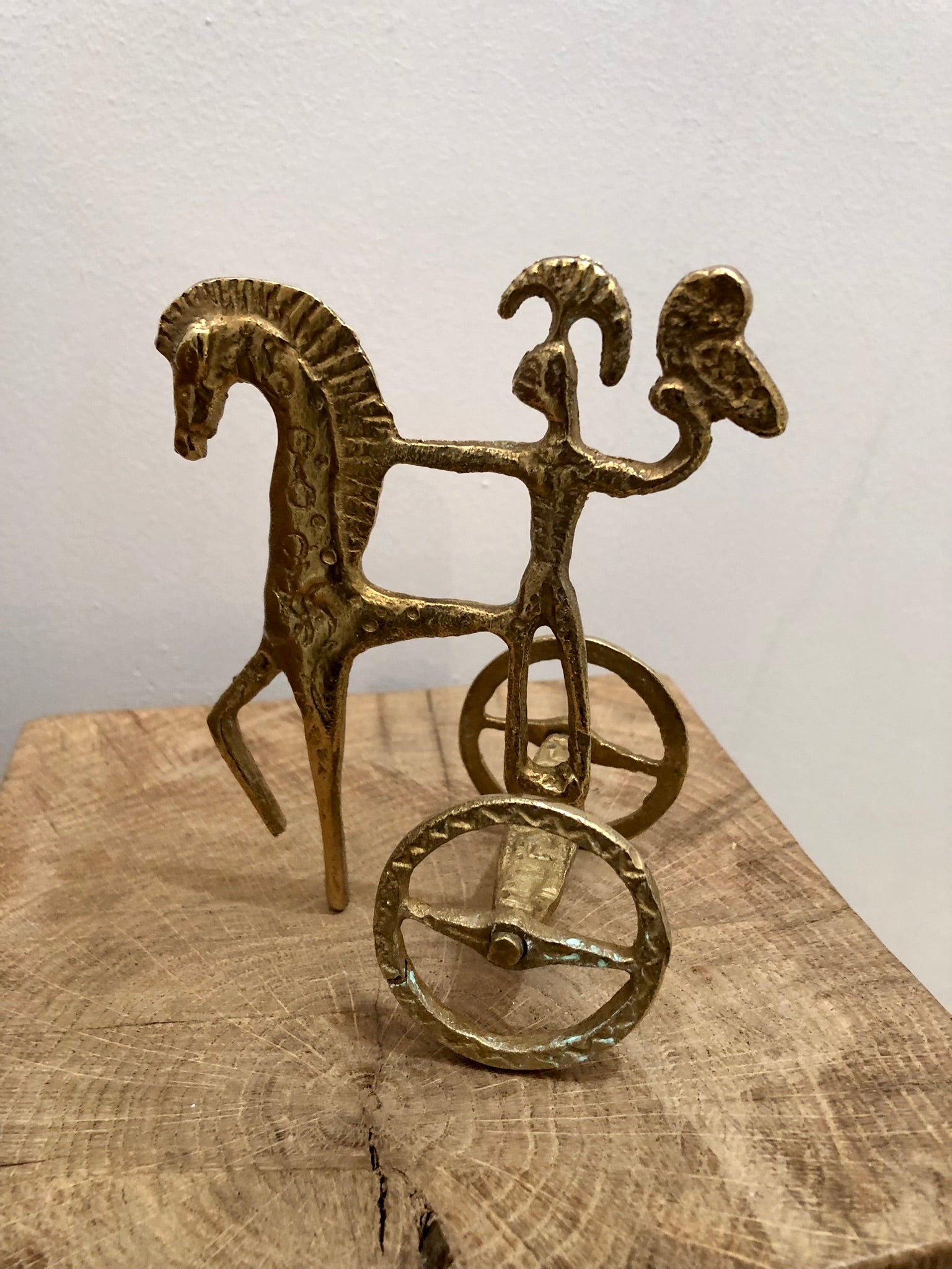 Vintage Brass Etruscan Chariot Noah Ancienne