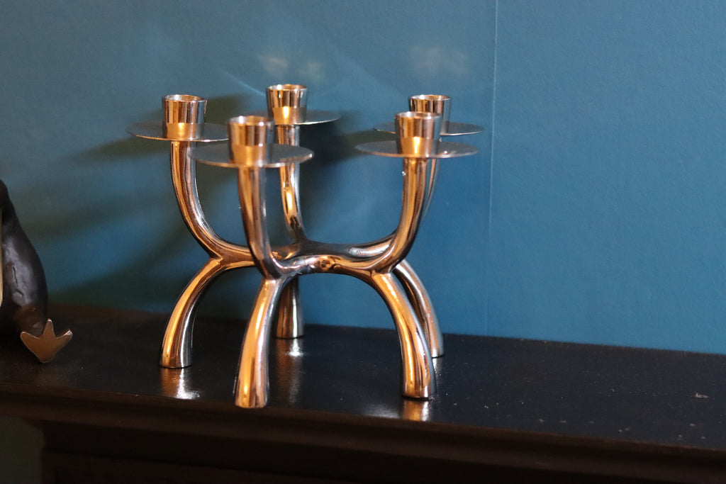 Vintage Chrome Candelabra Noah Ancienne