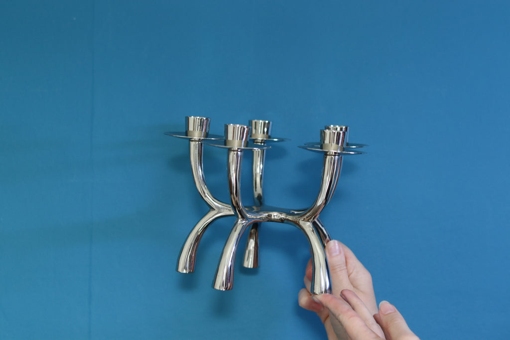 Vintage Chrome Candelabra Noah Ancienne